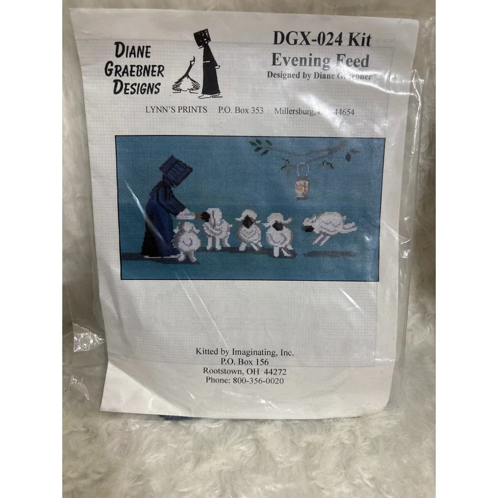 Diane Graebner Designs Evening Feed Cross Stitch Kit DGX-024 Sheep Vintage New